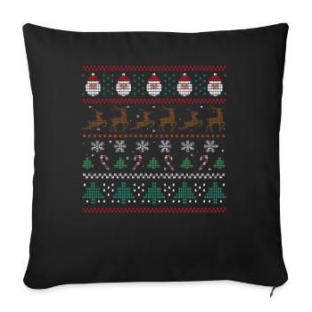 Cute Santa Ugly December Holiday Ugly Christmas - Sofa pillowcase 17,3'' x 17,3'' (45 x 45 cm) - black - Front