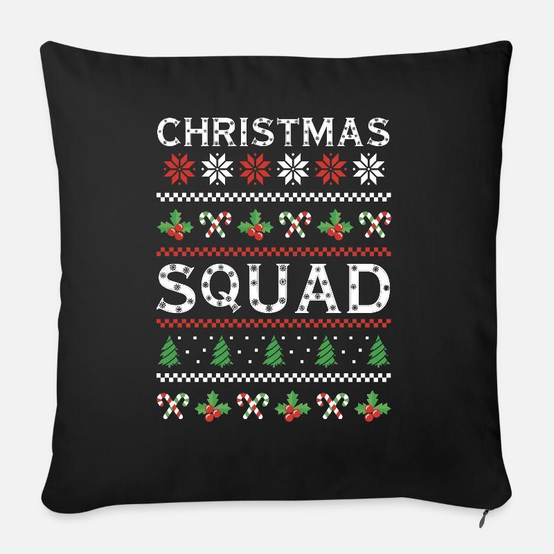 Snow Ugly Happy December Squad Ugly Christmas - Sofakissenbezug 45 x 45 cm - Schwarz