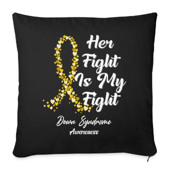 Son combat est mon combat dans cette famille que nous combattons - Housse de coussin décorative 45 x 45 cm - noir - Devant