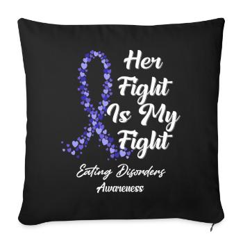 Son combat est mon combat dans cette famille que nous combattons - Housse de coussin décorative 45 x 45 cm - noir - Devant