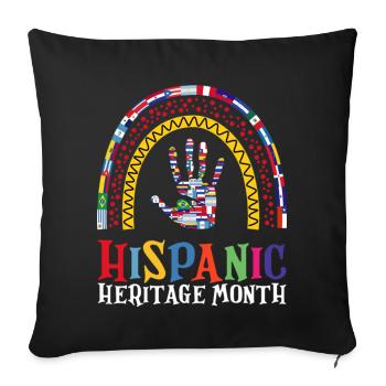 Happy National Hispanic Heritage Month Rainbow - Sofa pillowcase 17,3'' x 17,3'' (45 x 45 cm) - black - Front