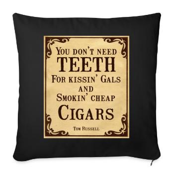 Les citations de cow-boy n’ont pas besoin de dents - Housse de coussin décorative 45 x 45 cm - noir - Devant