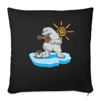 Umweltschutz Klimawandel Tag der Erde Eisbär Demo - Sofakissenbezug 45 x 45 cm - Schwarz - Vorne