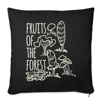 Foraging Hobby Fruits Of The Forest - Sofa pillowcase 17,3'' x 17,3'' (45 x 45 cm) - black - Front