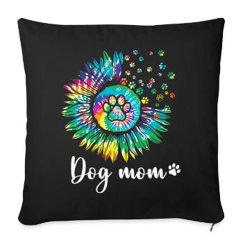 Hippie Cadeau Chien Maman Femmes - Housse de coussin décorative 45 x 45 cm - noir - Devant