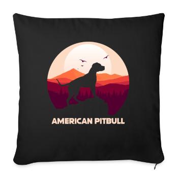 American Pit Bull Terrier - Sofakissenbezug 45 x 45 cm - Schwarz - Vorne
