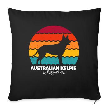 Kelpie australien - Housse de coussin décorative 45 x 45 cm - noir - Devant