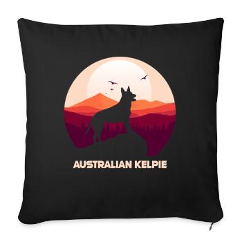Kelpie australien - Housse de coussin décorative 45 x 45 cm - noir - Devant