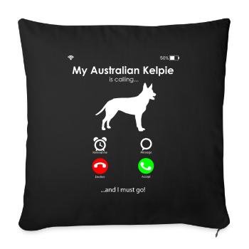 Australian Kelpie - Sofakissenbezug 45 x 45 cm - Schwarz - Vorne