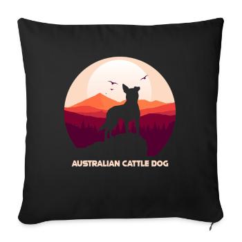 Australian Cattle Dog - Sofa pillowcase 17,3'' x 17,3'' (45 x 45 cm) - black - Front