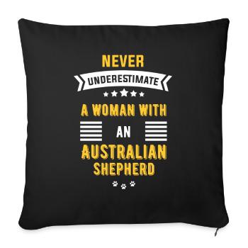 Australian Shepherd Geschenk - Sofakissenbezug 45 x 45 cm - Schwarz - Vorne