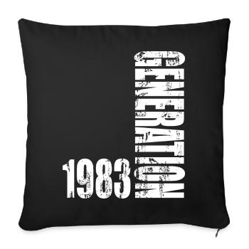 Generation 1983 Vintage Design - Sofa pillowcase 17,3'' x 17,3'' (45 x 45 cm) - black - Front