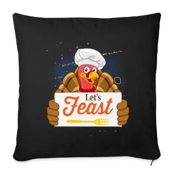 Turkey Thanksgiving Turkey Feast - Sofa pillowcase 17,3'' x 17,3'' (45 x 45 cm) - black - Front