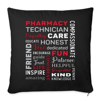 Pharmacy Technician Tech Medicine Pharmacist Quote - Sofakissenbezug 45 x 45 cm - Schwarz - Vorne