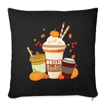 Spice Pumpkin Drink Thanksgiving Season Autumn - Sofa pillowcase 17,3'' x 17,3'' (45 x 45 cm) - black - Front