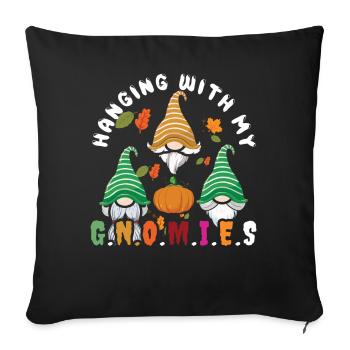 Pumpkin With Gnome Fall Thanksgiving Season Autumn - Sofa pillowcase 17,3'' x 17,3'' (45 x 45 cm) - black - Front