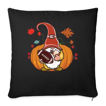 Rugby Gnome Elf Football Fan Thanksgiving - Sofa pillowcase 17,3'' x 17,3'' (45 x 45 cm) - black - Front