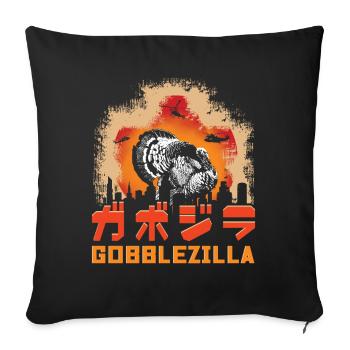 Drôle de dinde Bird Monster Gobble Thanksgiving - Housse de coussin décorative 45 x 45 cm - noir - Devant