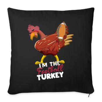 Rugby Dabbing Turkey Football Fan Thanksgiving - Sofa pillowcase 17,3'' x 17,3'' (45 x 45 cm) - black - Front