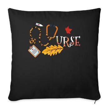 Nursing Registered Nurse Fall Autumn Thanksgiving - Sofa pillowcase 17,3'' x 17,3'' (45 x 45 cm) - black - Front