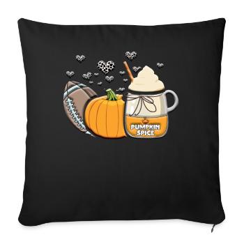 Rugby Pumpkin Love Fall Football Thanksgiving - Sofa pillowcase 17,3'' x 17,3'' (45 x 45 cm) - black - Front
