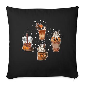 Spice Pumpkin Drink Thanksgiving Season Autumn - Sofa pillowcase 17,3'' x 17,3'' (45 x 45 cm) - black - Front