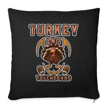 Rugby Turkey Touchdown Football Thanksgiving - Sofa pillowcase 17,3'' x 17,3'' (45 x 45 cm) - black - Front