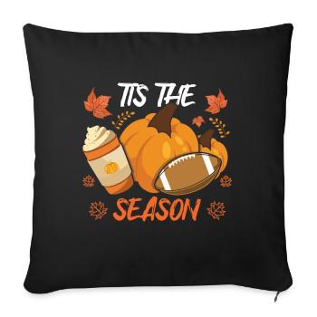 Thanksgiving Love Rugby Pumpkin Fall Football - Sofa pillowcase 17,3'' x 17,3'' (45 x 45 cm) - black - Front