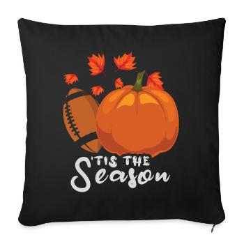 Thanksgiving Love Autumn Pumpkin Fall Football - Sofa pillowcase 17,3'' x 17,3'' (45 x 45 cm) - black - Front