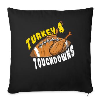 Thanksgiving Roasted Turkey Touchdown Football - Sofa pillowcase 17,3'' x 17,3'' (45 x 45 cm) - black - Front