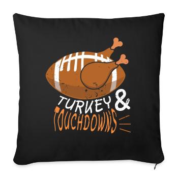 Thanksgiving Roast Turkey Touchdown Football - Sofa pillowcase 17,3'' x 17,3'' (45 x 45 cm) - black - Front