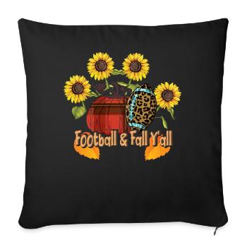 Thanksgiving Automne Citrouille Automne Léopard Football - Housse de coussin décorative 45 x 45 cm - noir - Devant