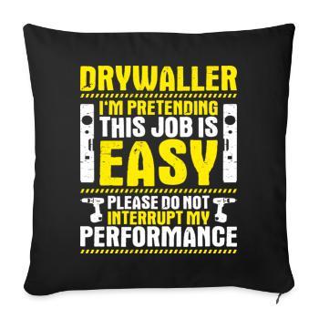 Drywaller Drywall Finisher Drywall Installer - Sofakissenbezug 45 x 45 cm - Schwarz - Vorne