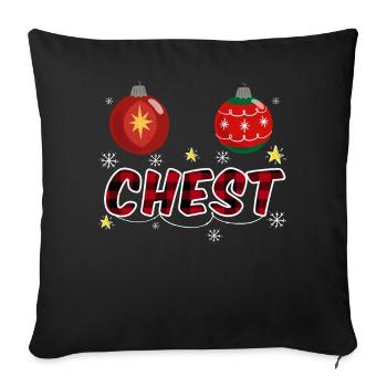 Chestnuts Chest Nuts Joke Funny Christmas - Sofa pillowcase 17,3'' x 17,3'' (45 x 45 cm) - black - Front