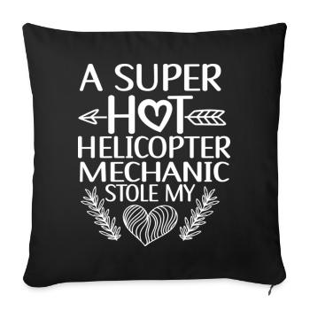 Helicopter Technician Helicopter Mechanic Funny - Sofa pillowcase 17,3'' x 17,3'' (45 x 45 cm) - black - Front