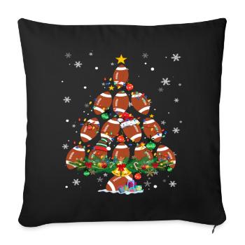 Football Christmas Tree Santa Pickleball Lights - Sofakissenbezug 45 x 45 cm - Schwarz - Vorne