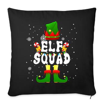 Elf Squad Cute Elf Xmas Lights Noël - Housse de coussin décorative 45 x 45 cm - noir - Devant