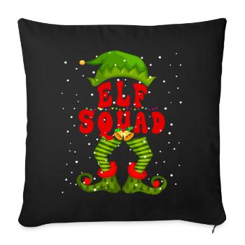 Elf Squad Cute Elf Christmas - Sofa pillowcase 17,3'' x 17,3'' (45 x 45 cm) - black - Front