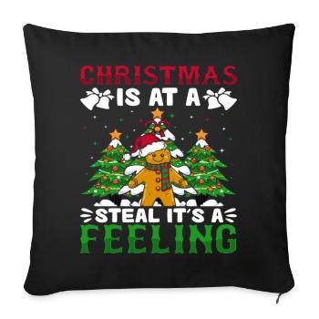 Christmas Is At A Steal It's A Feeling Gingerbread - Sofa pillowcase 17,3'' x 17,3'' (45 x 45 cm) - black - Front