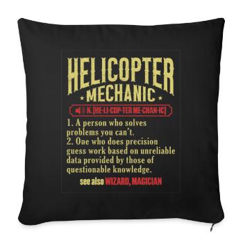 Helicopter Technician Helicopter Mechanic - Sofa pillowcase 17,3'' x 17,3'' (45 x 45 cm) - black - Front