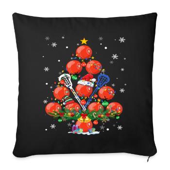 Lacrosse Christmas Tree Santa Pickleball Lights - Sofakissenbezug 45 x 45 cm - Schwarz - Vorne