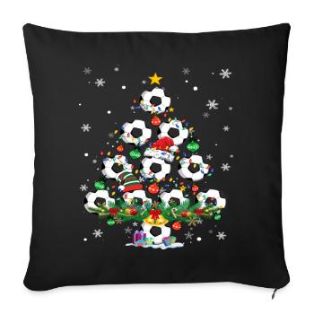 Soccer Christmas Tree Santa Pickleball Lights - Sofakissenbezug 45 x 45 cm - Schwarz - Vorne