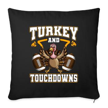 Footballeur Touchdowns Turquie Vacances - Housse de coussin décorative 45 x 45 cm - noir - Devant