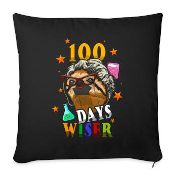 Student 100th Day Wiser Sloth 100 Days Of School - Sofa pillowcase 17,3'' x 17,3'' (45 x 45 cm) - black - Front