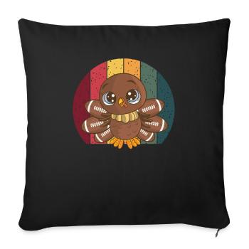 Thanksgiving Turquie dans un design vintage - Housse de coussin décorative 45 x 45 cm - noir - Devant