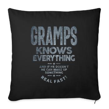 Gramps sait tout Papa Grand-père - Housse de coussin décorative 45 x 45 cm - noir - Devant