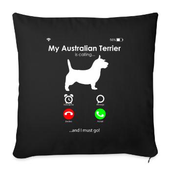 Australian Terrier - Sofa pillowcase 17,3'' x 17,3'' (45 x 45 cm) - black - Front