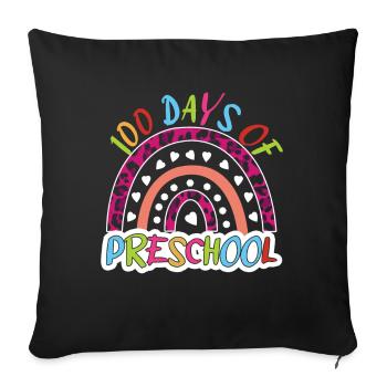 Student 100th Day Preschool Kid 100 Days Of School - Sofa pillowcase 17,3'' x 17,3'' (45 x 45 cm) - black - Front