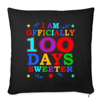 100th Day Sweeter 100 Days Of School - Sofa pillowcase 17,3'' x 17,3'' (45 x 45 cm) - black - Front