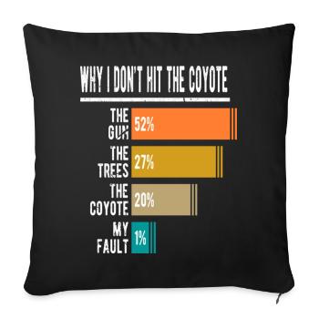Coyote Hunter Saying Funny Coyote Hunting - Sofa pillowcase 17,3'' x 17,3'' (45 x 45 cm) - black - Front
